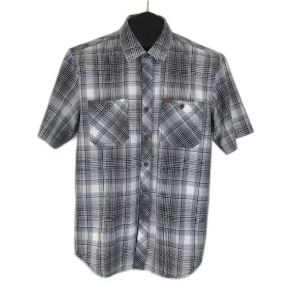 Orvis Plaid Button Up Shirt Men's Medium Short Sleeve Lens Cleaner Outdoor - Picture 1 of 12